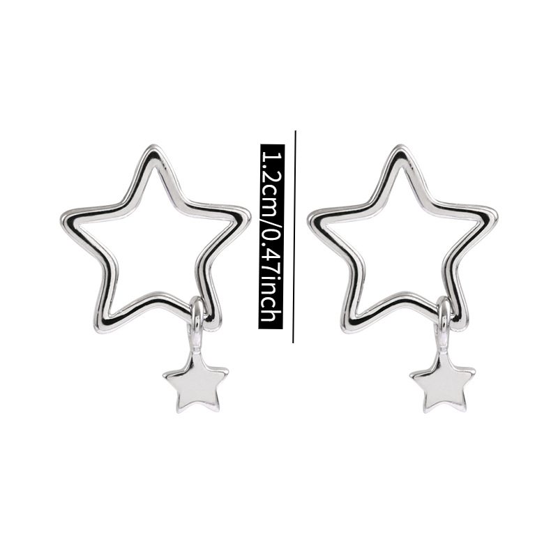 Women's Minimalist Hollow-Out Star Stud Earrings, Artistic Design